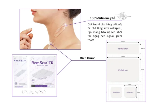 Miếng ép sẹo silicone RemScar TR