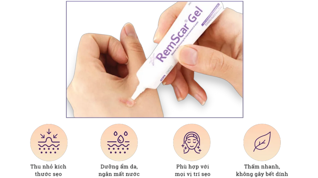 Kem silicone trị sẹo mờ sẹo RemScar® Gel 15g