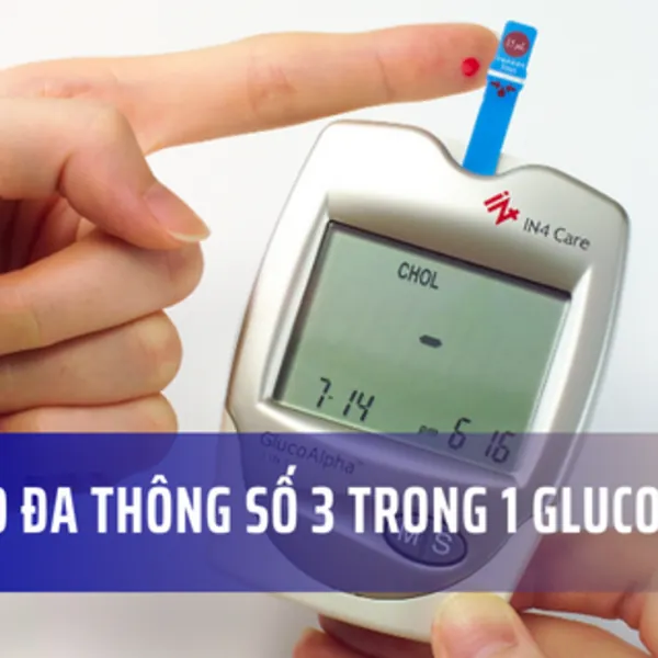 Máy đo đa thông số 3 trong 1 GlucoAlpha hỗ trợ đo đường huyết, cholesterol, gút