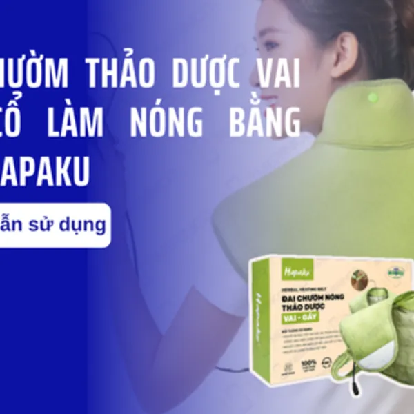 Hướng dẫn sử dụng đai chườm thảo dược vai gáy cổ làm nóng bằng điện Hapaku