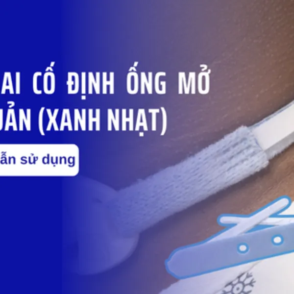 Hướng dẫn sử dụng dây đai cố định ống mở khí quản (xanh nhạt)