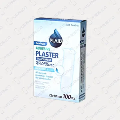 Băng keo cá nhân trong suốt Ace-band Transparent 72mmx18mm (hộp 100 miếng)