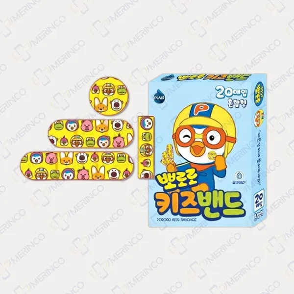 Băng keo cá nhân in hình Pororo dành cho trẻ em 4 size (1 hộp)
