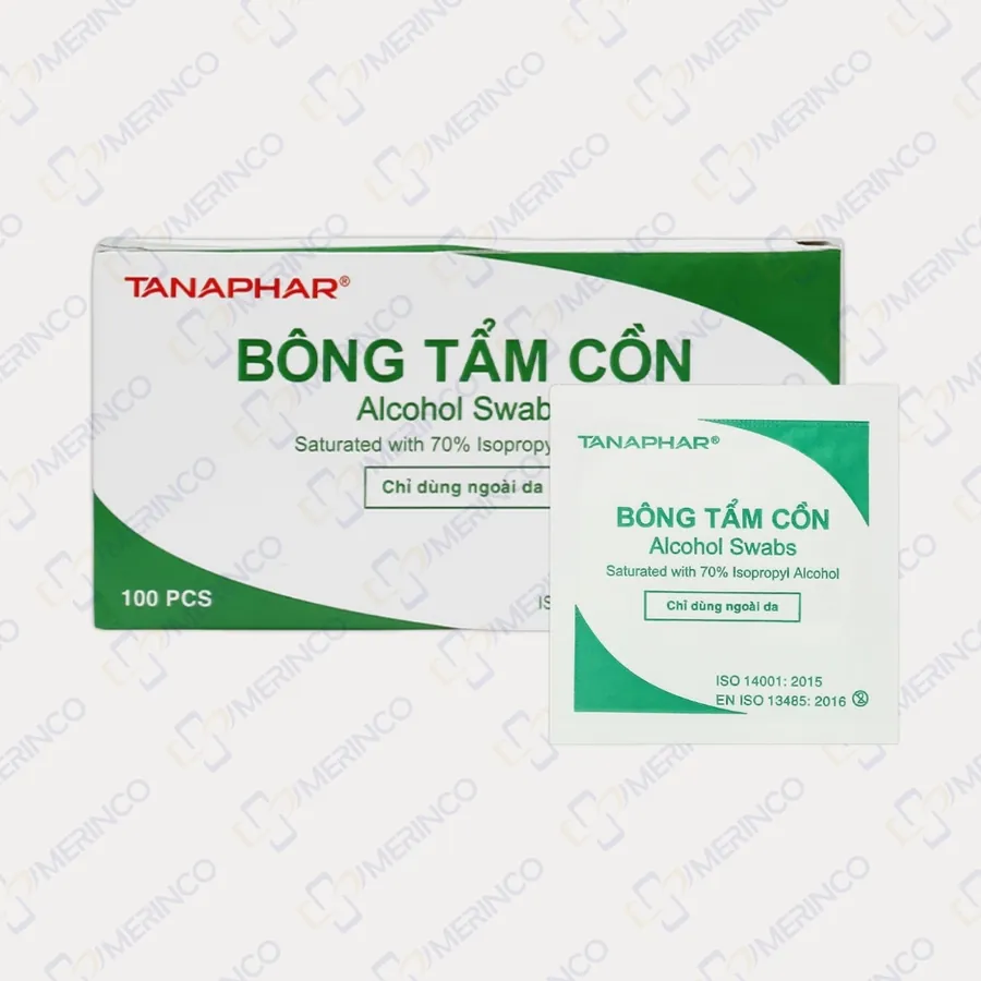 Bông tẩm cồn Tanaphar Alcohol Swab tiệt trùng giảm nhiễm khuẩn huyết