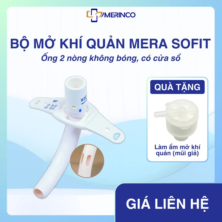 Ống mở khí quản 2 nòng không bóng, có cửa sổ MERA SOFIT D-F